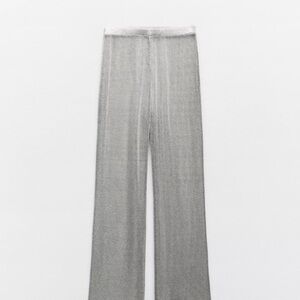 Zara Silver Wide-Leg Pants